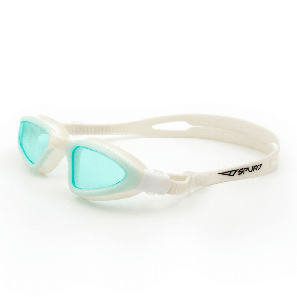 Spurt Manatee TP156 Senior Goggle in White with Aqua Lens and Light Tint