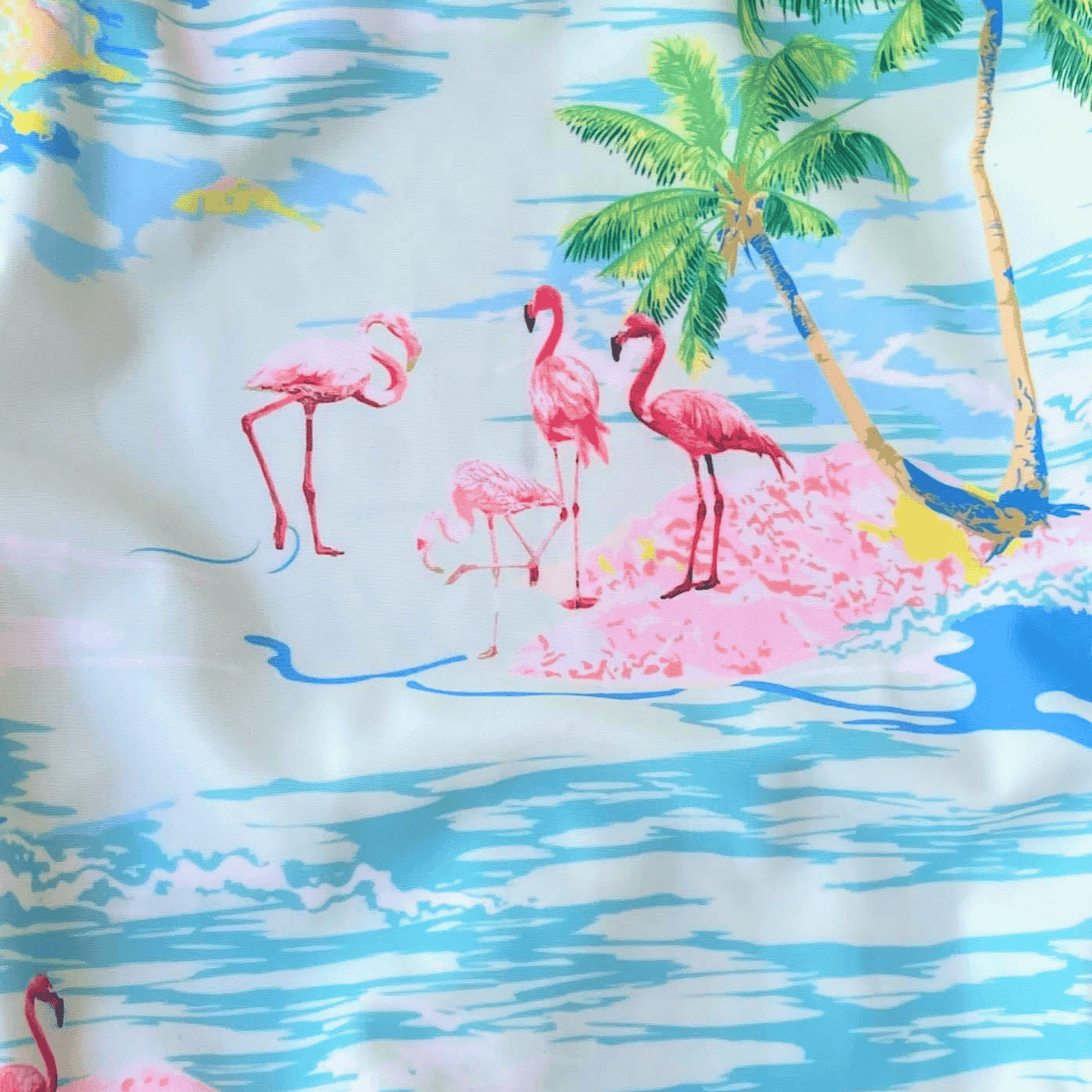 Kikx Extra Life Thin Strap Swimsuit in Tropical Haze Print with Pale Pink Straps