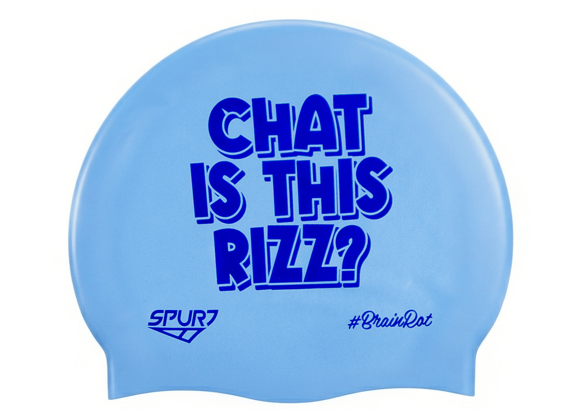 BrainRot Chat is this Rizz on SB12 Lavender Blue Spurt Silicone Swim Cap
