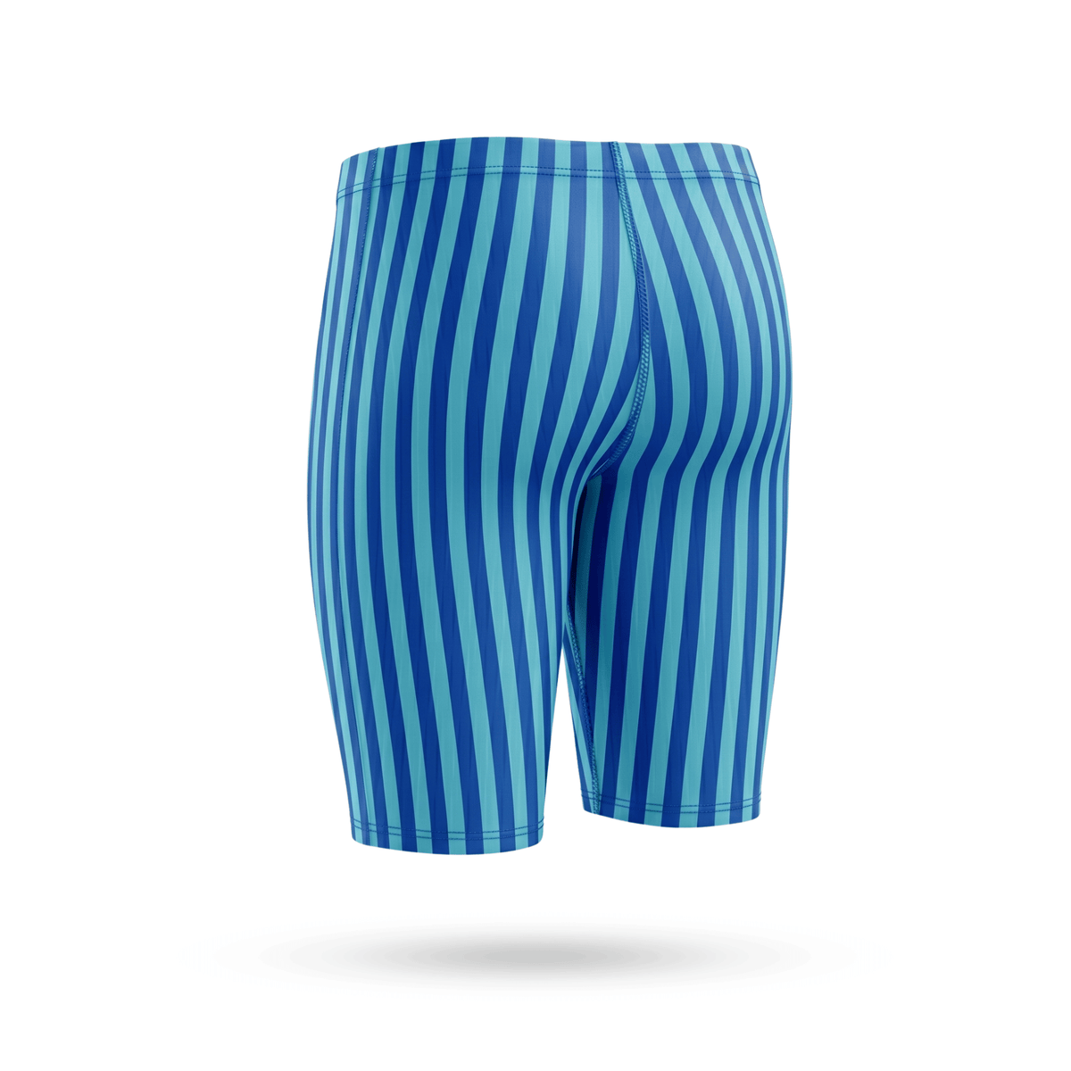 Kikx Extra Life Jammer Swimsuit in Light Blue and Dark Blue Stripes