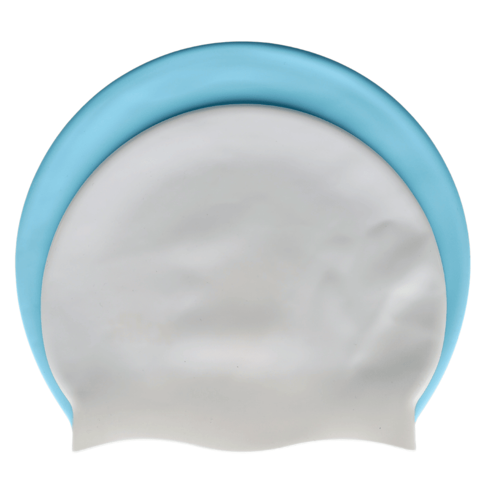 Kikx Big Hair Plain Medium F242 Light Blue Matte Silicone Swim Cap