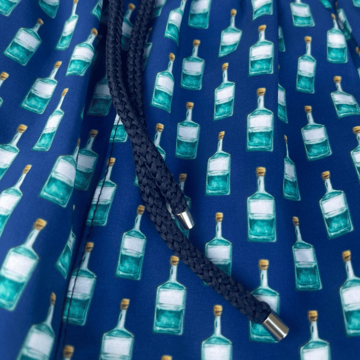 Kikx Navy Agave Azul Board Shorts with Black Mesh Mid Thigh Inner