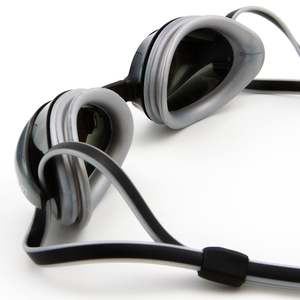 Spurt Tempo R7 Senior Goggle in Black and Silver with Mirror Silver Lens and Dark Tint