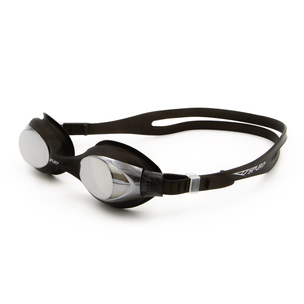 Spurt Comfort Sil 60 Senior Goggle in Black with Mirror Silver Lens and Dark Tint