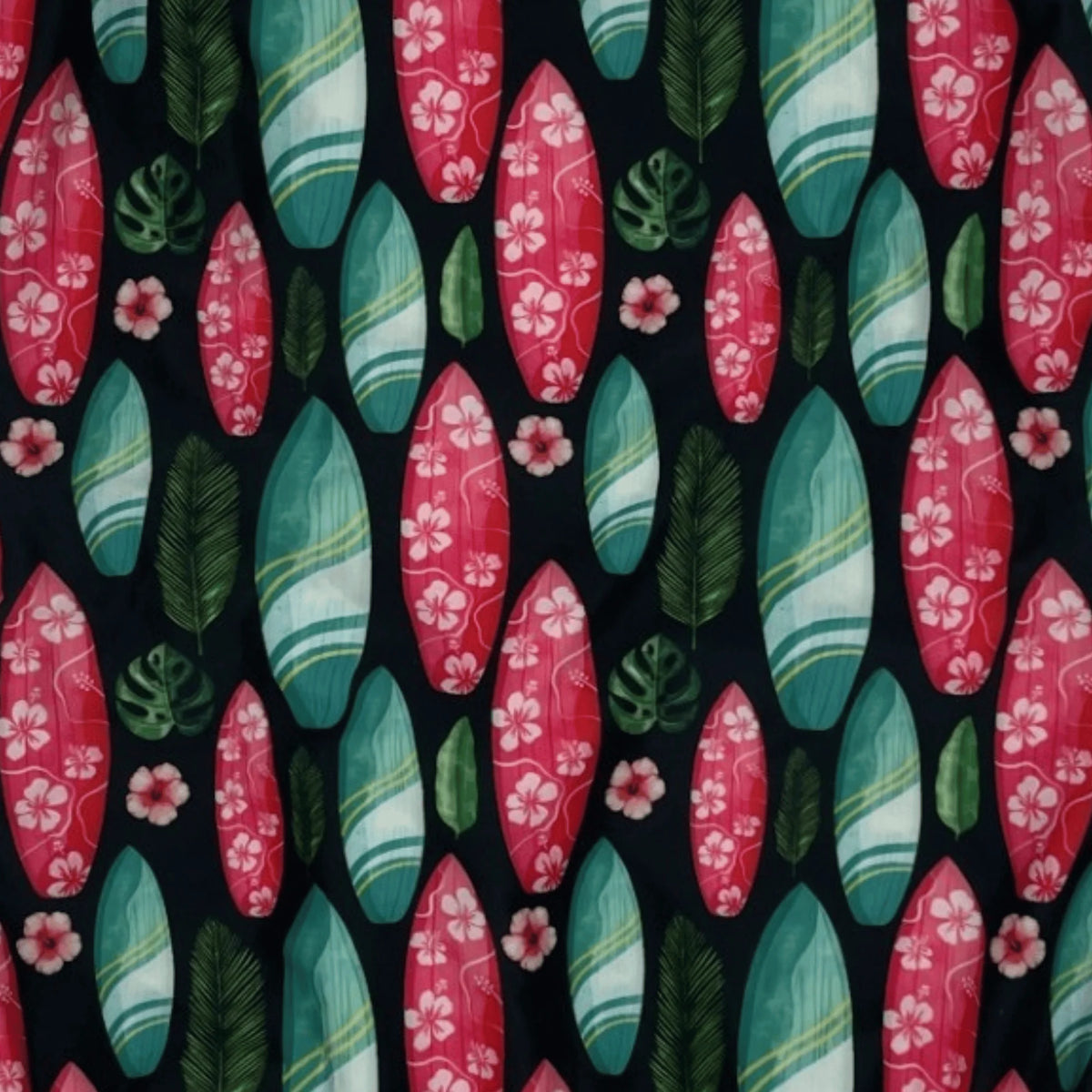 Kikx Extra Life Fastback Swimsuit in Island Vibe print on Black Background