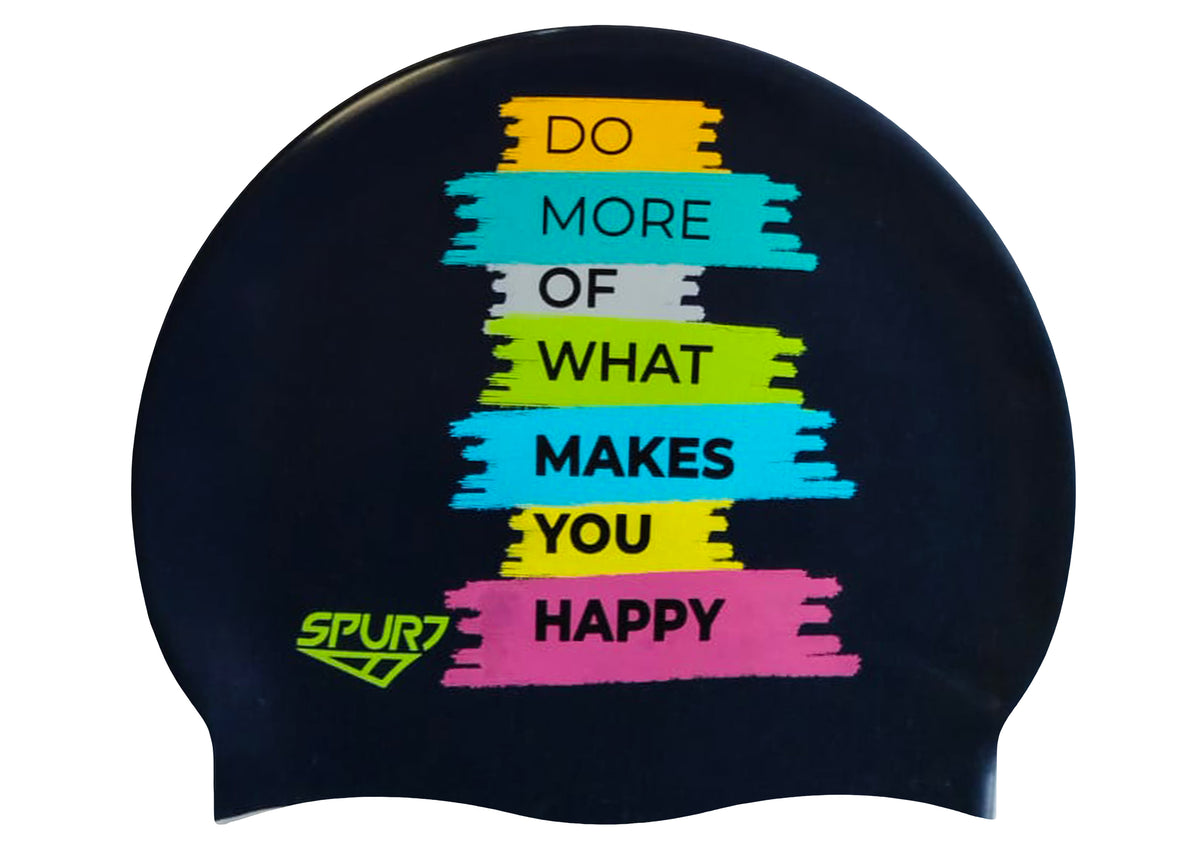 Do More of What Makes You Happy on F248 Midnight Navy Spurt Silicone Swim Cap
