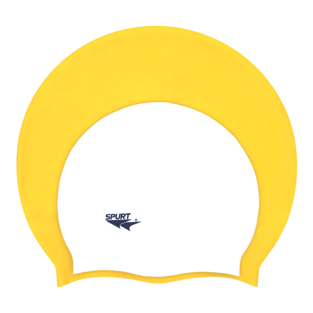 Old Style Big Hair Plain Xlarge Sunflower Yellow Silicone Swim Cap