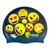 Emoji Repeated Faces on F210 Dark Grey Spurt Silicone Swim Cap