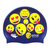 Emoji Repeated Faces on SD16 Metallic Navy Spurt Silicone Swim Cap