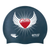 Emoji Red Heart with Wings on F210 Dark Grey Spurt Silicone Swim Cap