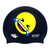 Emoji Laughing with Tears Tilted on SB14 Metallic Black Spurt Silicone Swim Cap