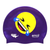 Emoji Laughing with Tears Tilted on SH73 Royal Purple Spurt Silicone Swim Cap