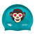 Emoji Monkey Heart Eyes on SD24 Turquoise Green Spurt Silicone Swim Cap