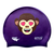 Emoji Monkey Heart Eyes on SH73 Royal Purple Spurt Silicone Swim Cap