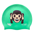 Emoji Monkey Hear No Evil on SB13 Light Green Spurt Silicone Swim Cap