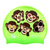 Emoji Monkeys Repeated on F233 Neon Green Spurt Silicone Swim Cap