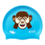 Emoji Monkey See No Evil on F230 Light Sky Blue Spurt Silicone Swim Cap