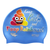 Emoji Pooh and Keep Calm in Rainbow on SB12 Lavender Blue Spurt Silicone Swim Cap