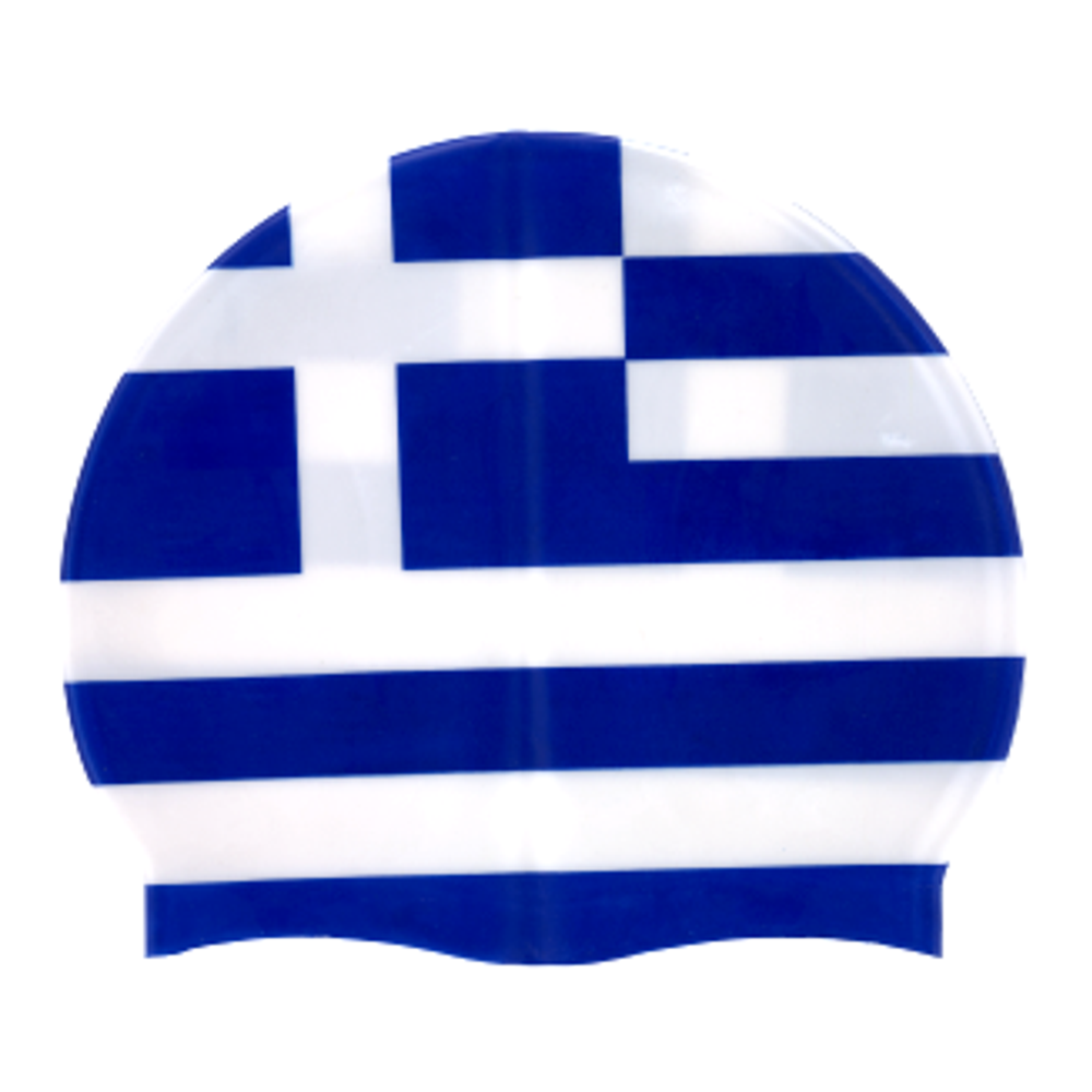 Greek Flag Spurt Silicone Swim Cap