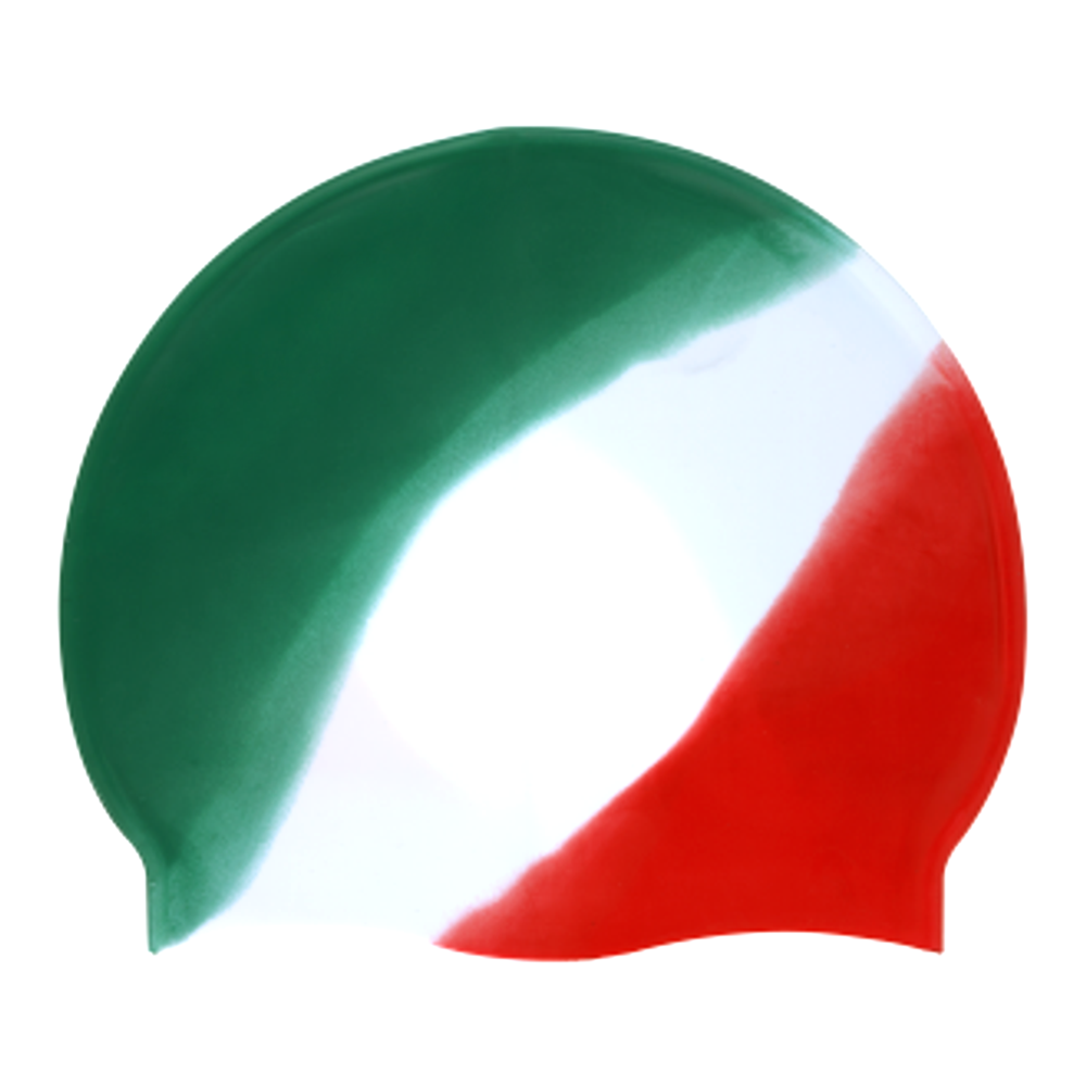 Italian Flag Spurt Silicone Swim Cap