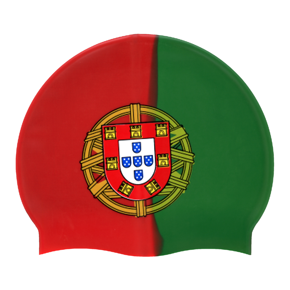 Portuguese Flag Spurt Silicone Swim Cap