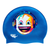 Laughing with Headphones Scratchy Design on SH71 Ocean Blue Spurt Silicone Swim Cap