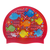 Scattered Sea Creatures and Squiggles on F203 Industrial Red Junior Spurt Silicone Swim Cap
