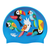 Toucans with Geometric Patterns on F218 Sky Blue Spurt Silicone Swim Cap