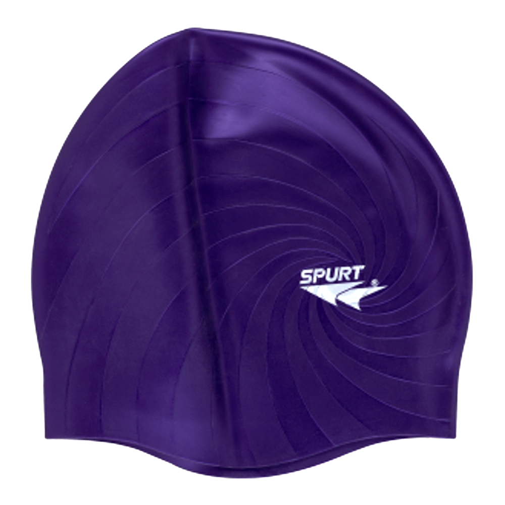 Hurricane Embossed Design SH73 Royal Purple Spurt Silicone Swim Cap