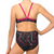 Extra Life Thin Strap Swimsuit in Black with Geometric Pinky Purple with Pink Straps