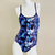 Extra Life Thin Strap Swimsuit in Blue Bubbles with Black Straps