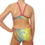 Extra Life Thin Strap Swimsuit in Rainbow Zebra Print and Bright Pink Straps