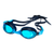 Spurt Blaze Sil 6 Junior Goggle in Navy and Sky Blue with Blue Lens and Medium Tint