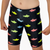 Kikx Extra Life Jammer Swimsuit in Neon Sharks and Fragments on Black