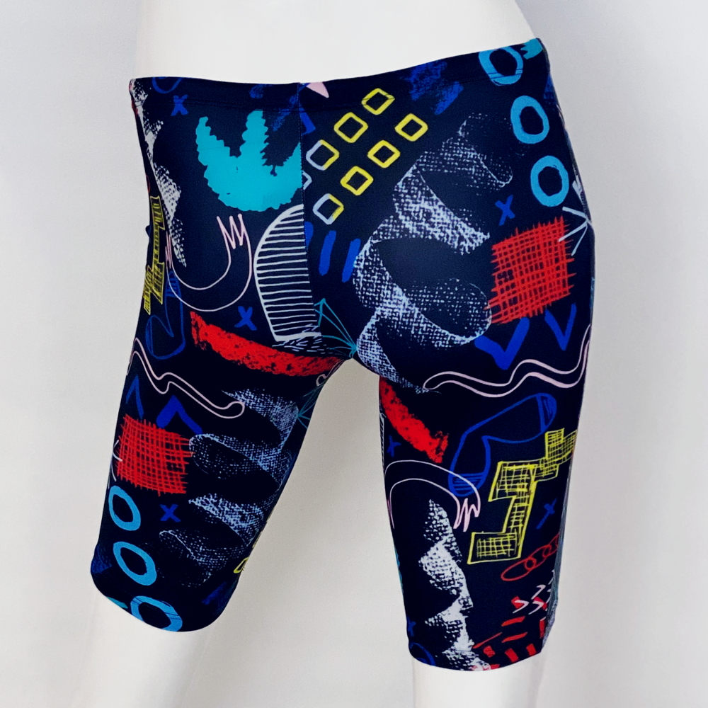 Extra Life Jammer Swimsuit in Full Print Chalk Original White