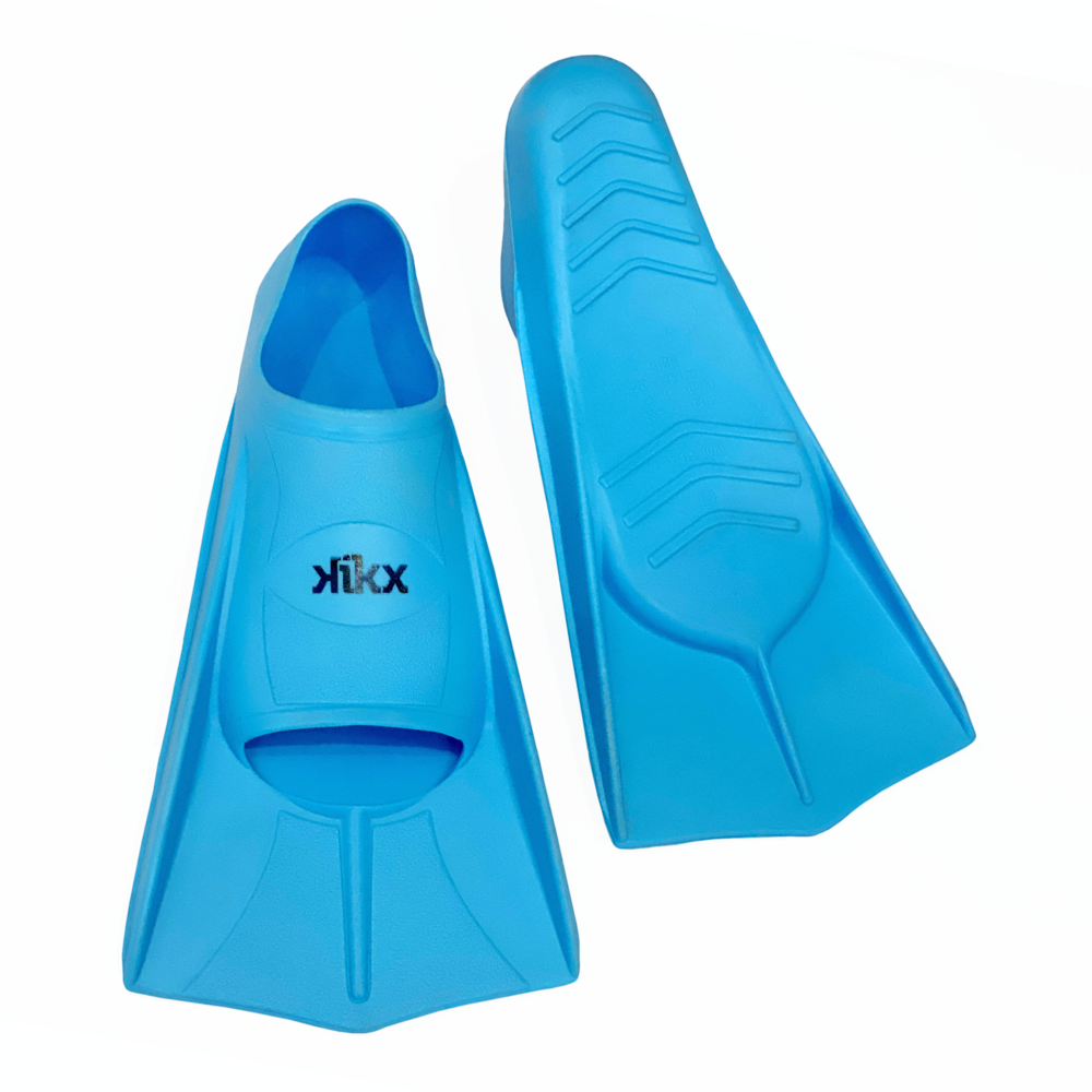 Kikx Short Silicone Training Fin in Sky Blue