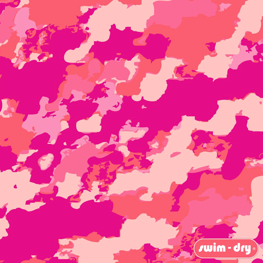Swim-Dry Large Microfibre Towel Camo Design in Pink