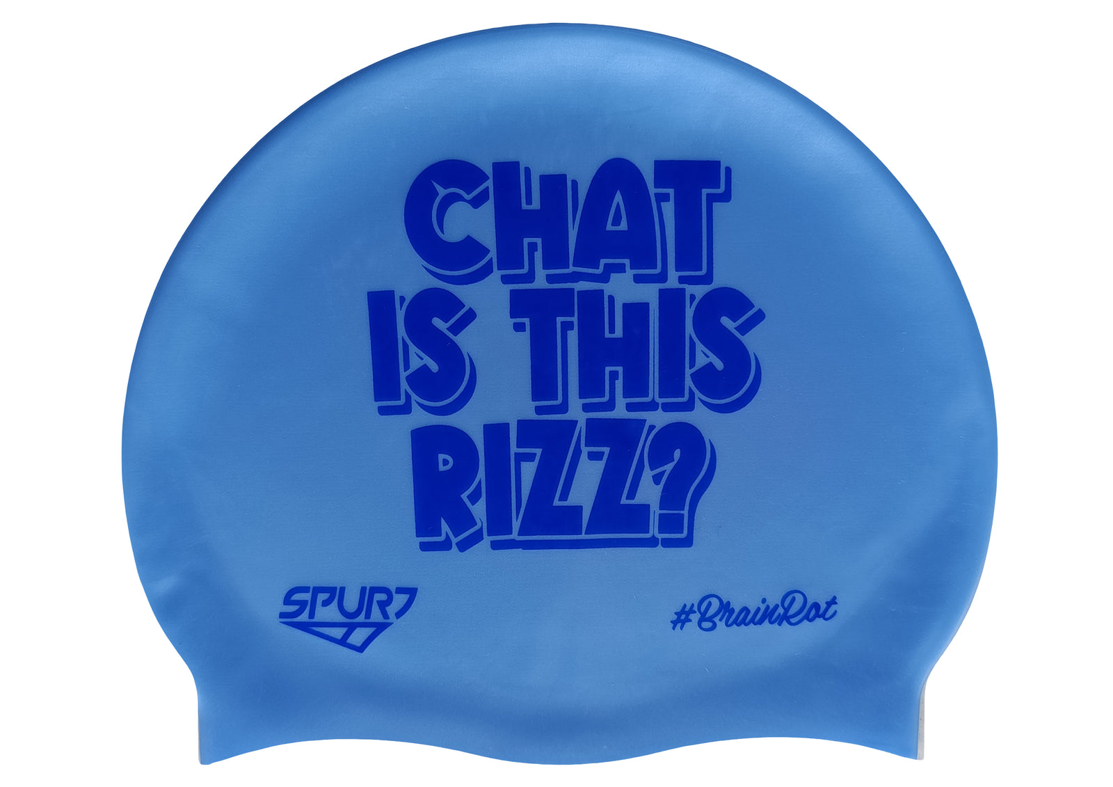 BrainRot Chat is this Rizz on SB12 Lavender Blue Spurt Silicone Swim Cap