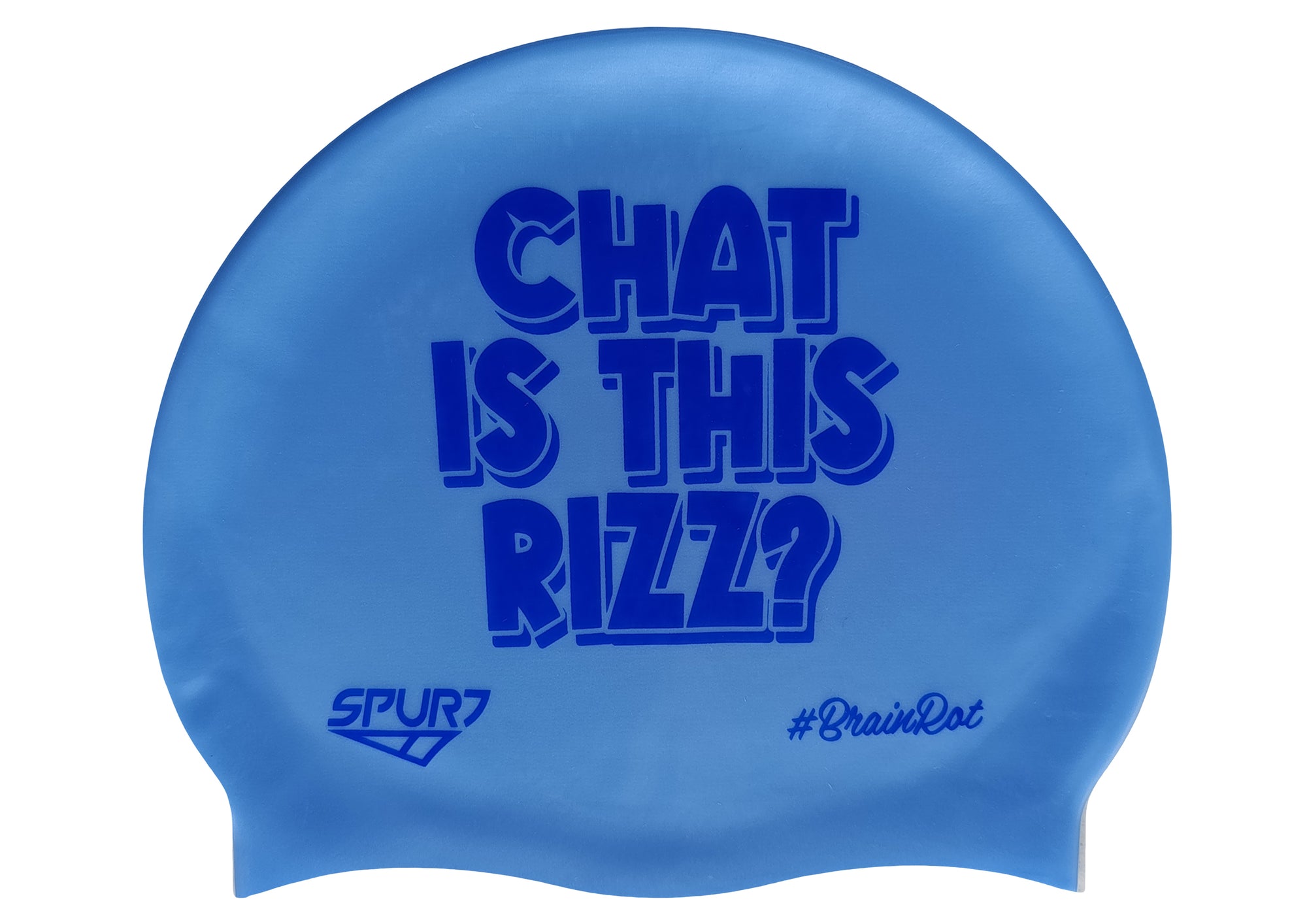 BrainRot Chat is this Rizz on SB12 Lavender Blue Spurt Silicone Swim Cap