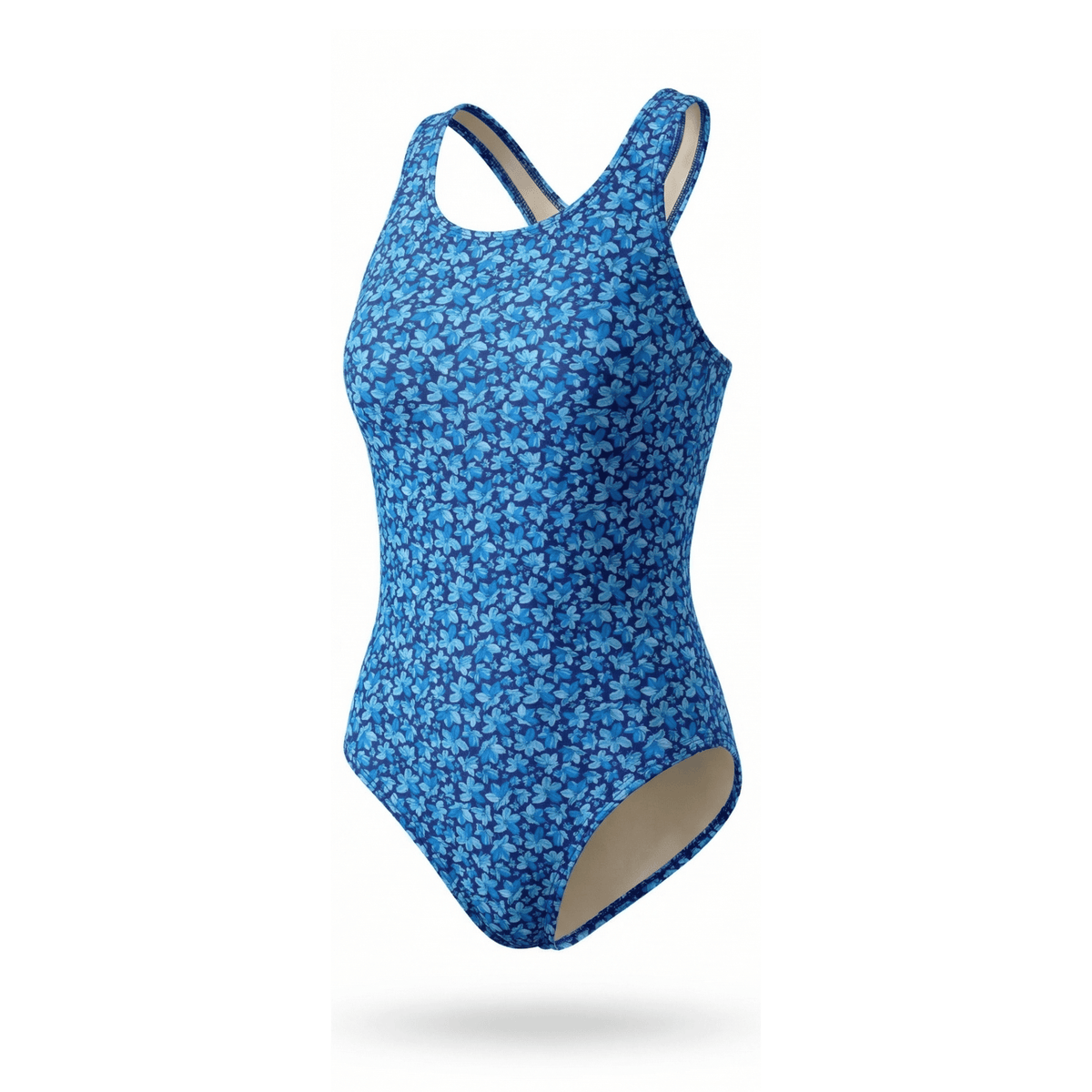 Kikx Extra Life Fastback Swimsuit in a Dark Blue Midnight Bloom Print