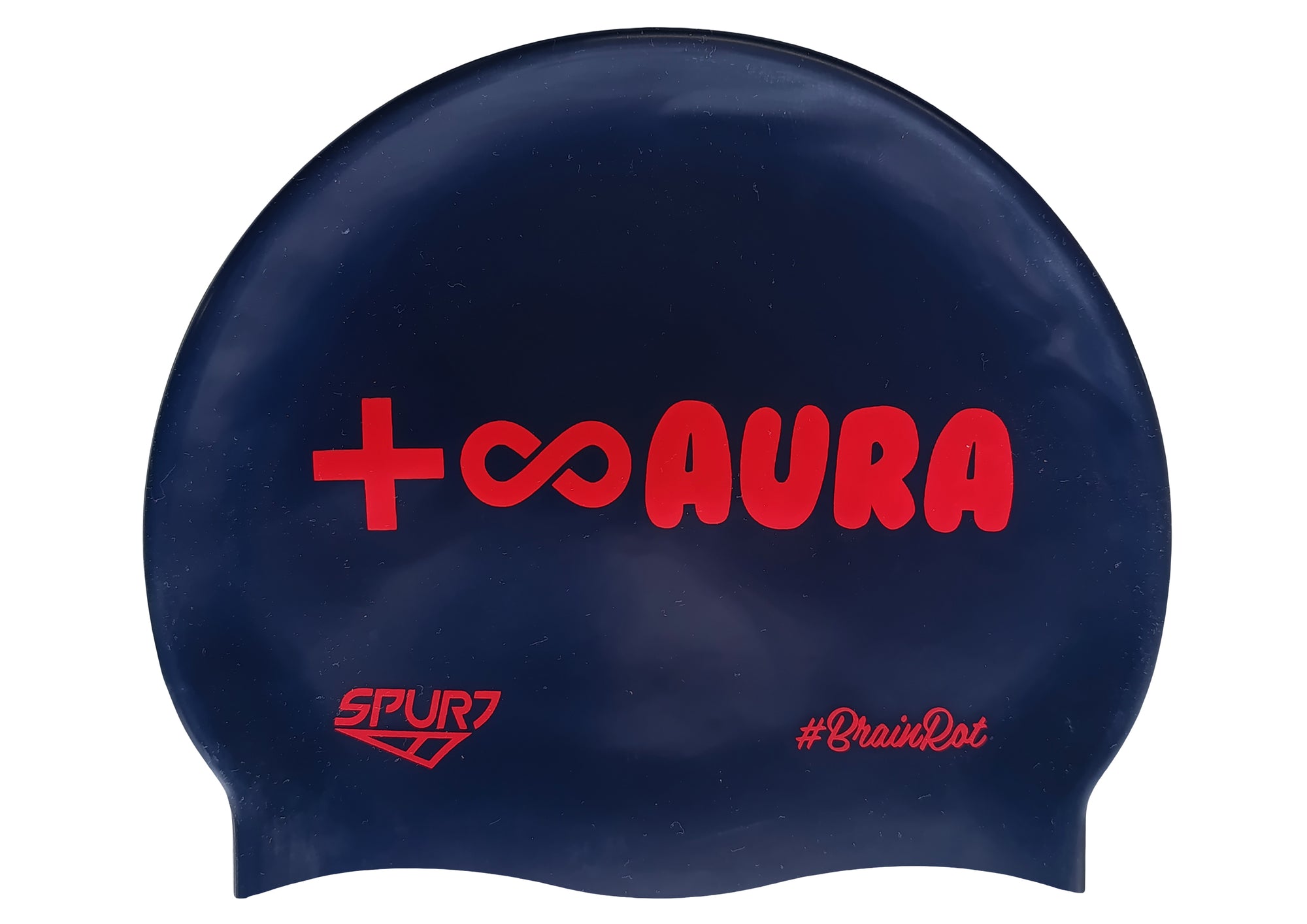 BrainRot Aura on F248 Midnight Navy Spurt Silicone Swim Cap