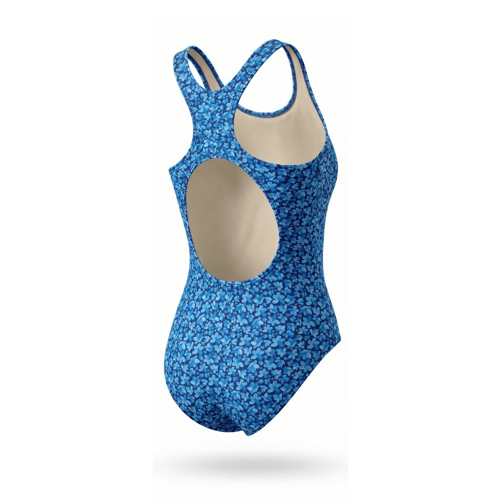 Kikx Extra Life Fastback Swimsuit in a Dark Blue Midnight Bloom Print