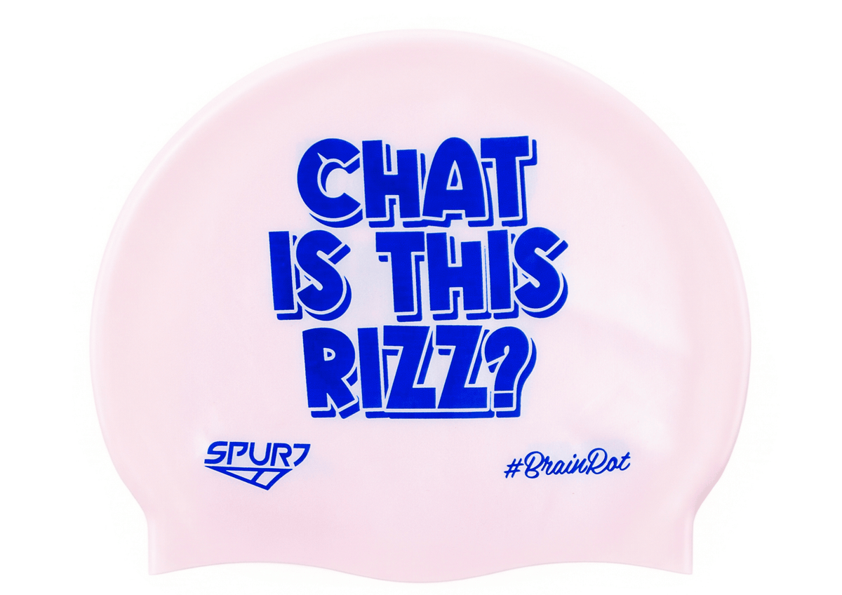 BrainRot Chat is this Rizz on G104 Pale Pink Spurt Silicone Swim Cap