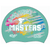 MASTERS 2025 Rainbow blend behind Swimmer on SD13 Pale Aquamarine Green Spurt Silicone Swim Cap