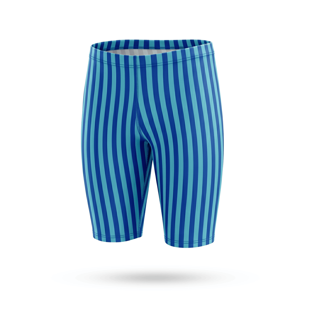 Kikx Extra Life Jammer Swimsuit in Light Blue and Dark Blue Stripes