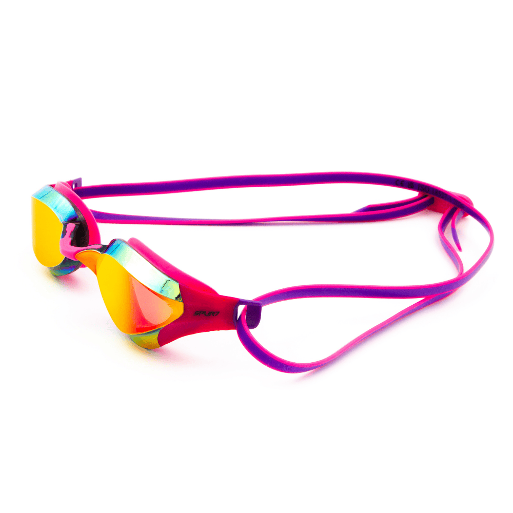 Spurt Aqua Evolution Racer SW300 Senior Goggle in Pink and Purple with Pink Gold Mirror Lens and Medium Tint