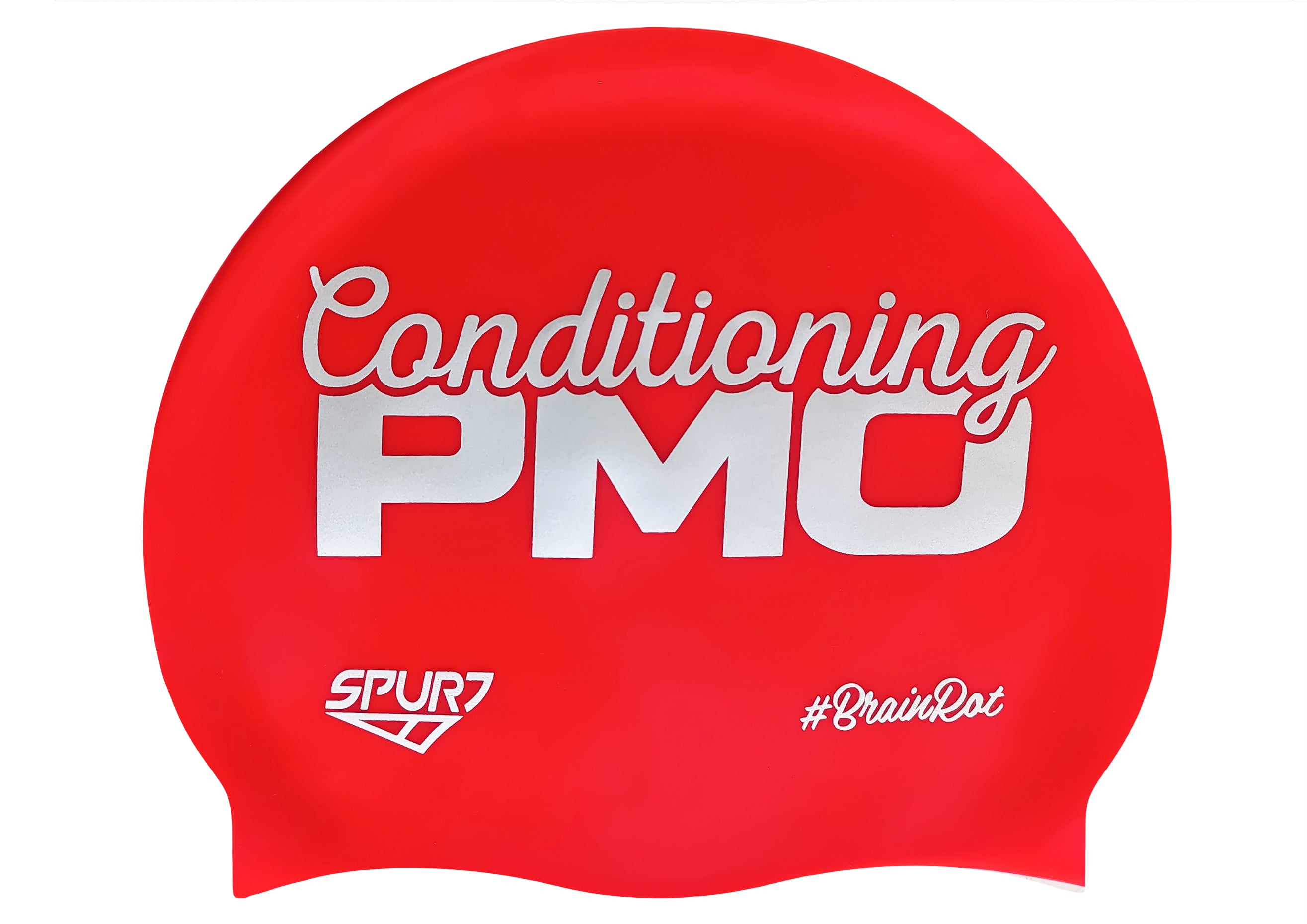 BrainRot Conditioning PMO on F246 Crimson Red Spurt Silicone Swim Cap ...