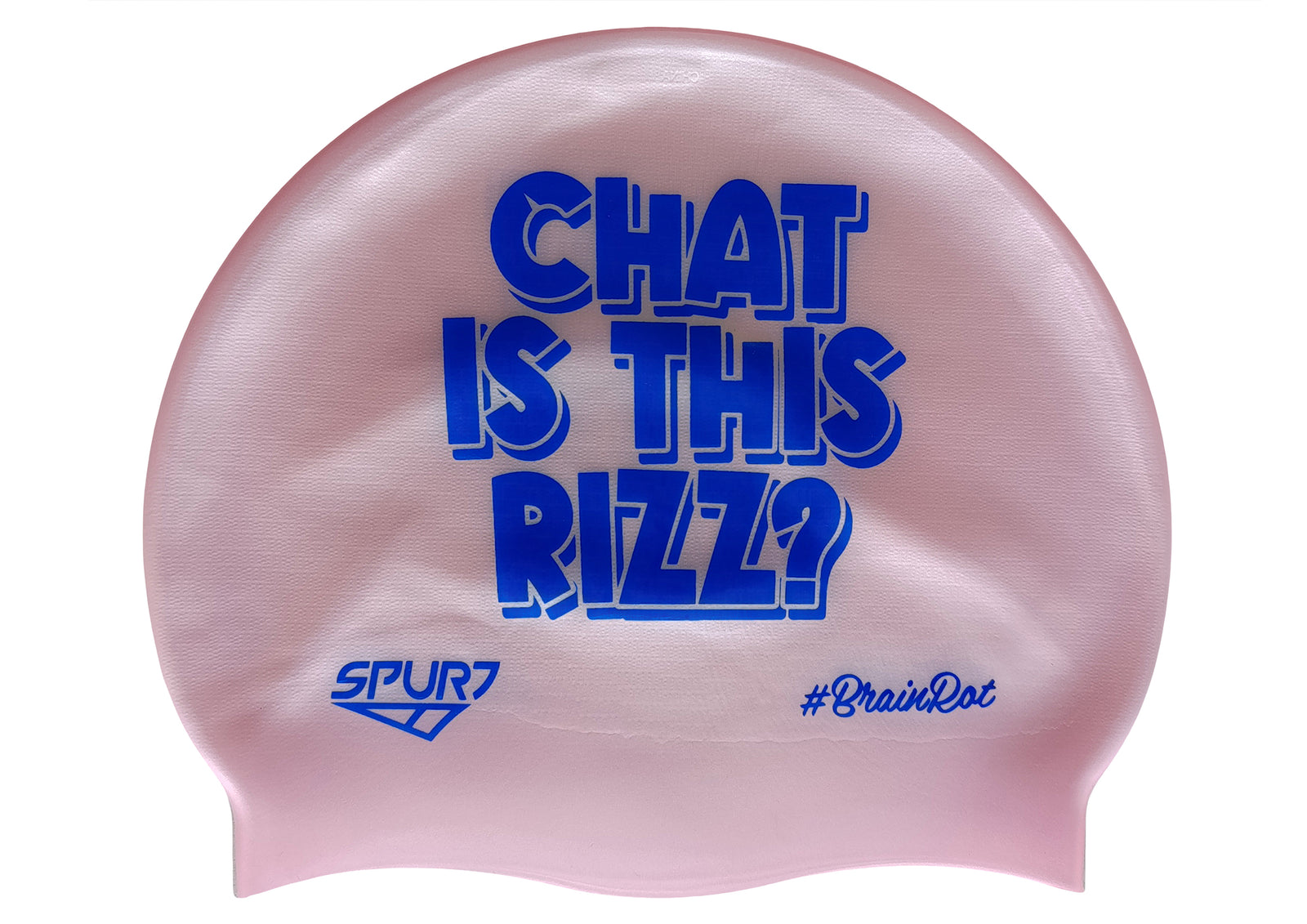 BrainRot Chat is this Rizz on G104 Pale Pink Spurt Silicone Swim Cap