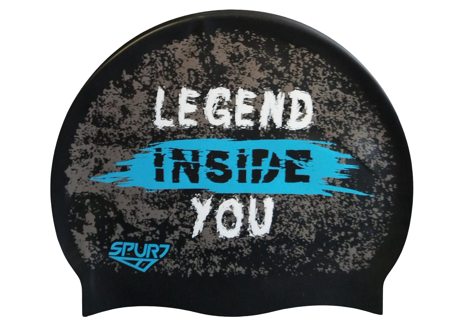 Legend Inside You on SB14 Metallic Black Spurt Silicone Swim Cap