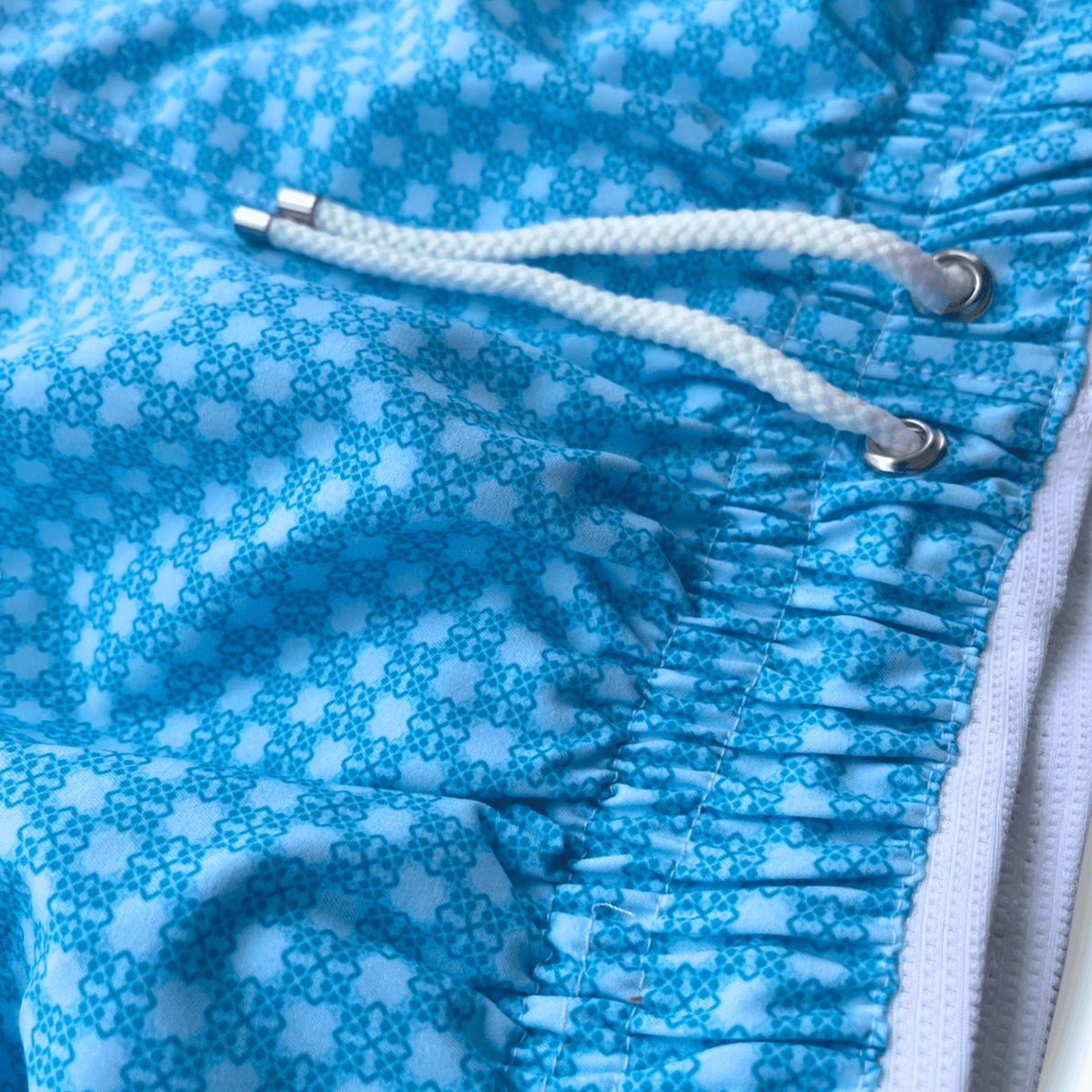 Kikx Agean Mediterranean Infinity Board Shorts with White Mesh Mid Thigh Inner